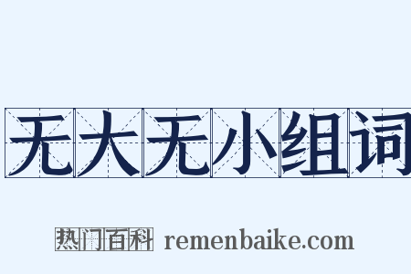 无大无小组词是什么意思的图片